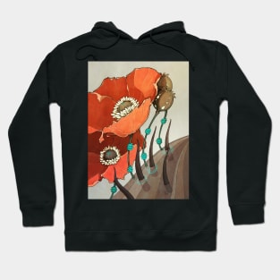 Red Opium Poppies Hoodie